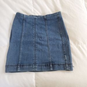Free people stretch denim mini skirt